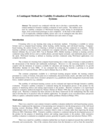 A contingent method for usability evaluation of Web-based learning systems