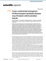 Cross-continental emergence of Nannizziopsis barbatae disease may threaten wild Australian lizards