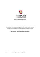 Efficiency and performance testing of electric vehicles and the potential energy recovery of their electrical regenerative braking systems