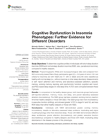 Cognitive dysfunction in insomnia phenotypes: Further evidence for different disorders