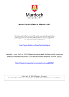 Beyond the catwalk: Fashion public relations and social media in Australia