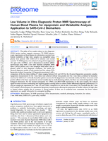 Low volume in Vitro diagnostic proton NMR Spectroscopy of human blood plasma for lipoprotein and metabolite analysis: Application to SARS-CoV-2 biomarkers