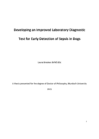 Developing an improved laboratory diagnostic test for early detection of sepsis in dogs