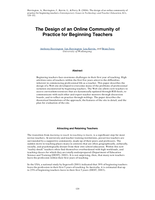The design of an online community of practice for beginning teachers