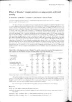 Effect of Bioplex® copper and zinc on pig carcass and meat quality