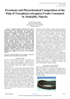 Proximate and phytochemical composition of the pulp of Tetrapleura tetraptera fruits consumed in Abakaliki, Nigeria