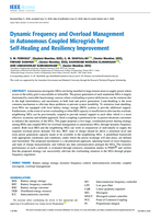 Dynamic frequency and overload management in autonomous coupled microgrids for self-healing and resiliency improvement
