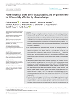 Plant functional traits differ in adaptability and are predicted to be differentially affected by climate change