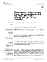 Characterization of Magnitude and Antigen Specificity of HLA-DP, DQ, and DRB3/4/5 Restricted DENV-Specific CD4+ T Cell Responses