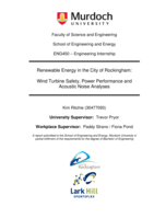 Renewable energy in the City of Rockingham: Wind turbine safety, power performance and acoustic noise analyses