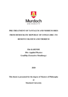 Pre-treatment of tantalum and niobium ores from Democratic Republic of Congo (DRC) to remove uranium and thorium