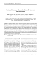 Functional molecular markers in barley: Development and applications