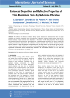 Enhanced deposition and reflective properties of thin aluminium films by substrate vibration
