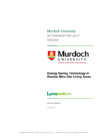 Energy saving technology in remote mine site living areas