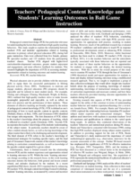 Teachers’ pedagogical content knowledge and students’ learning outcomes in ball game instruction
