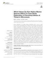 Which values do non-native marine species affect? A case-study exploration of perceived values at threat in Micronesia