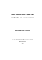 Financial journalism through financial crises: The reporting of three boom and bust periods