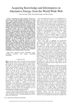 Acquiring knowledge and information on alternative energy from the world wide web