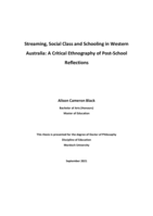 Streaming, social class and schooling in Western Australia: A critical ethnography of post-school reflections