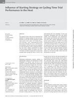 Influence of Starting Strategy on Cycling Time Trial Performance in the Heat