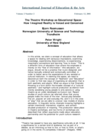 The theatre workshop as educational space:how imagined reality is voiced and conceived