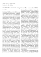 Visual function impairment in migraine: Cerebral versus retinal deficit