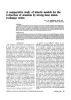 A comparative study of kinetic models for theextraction of uranium by strong-base anion-exchangeresins