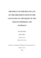 The impact of the rule of law on the implementation of the convention on the rights of the child in Indonesia and Australia