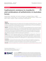 Cyathostomin resistance to moxidectin and combinations of anthelmintics in Australian horses