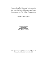 Accounting for financial instruments: an investigation of preparer and user preference for fair value accounting