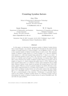 Counting Lyndon factors