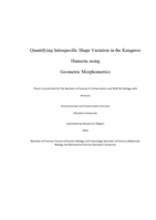 Quantifying intraspecific shape variation in the Kangaroo Humerus using geometric morphometrics