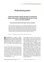 Addressing climate change through environmental impact assessment: international perspectives from a survey of IAIA members