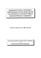 Intergenerational tension in the workplace: A multi-disciplinary and factor analytic approach to the development of an instrument to measure generational differences in organisations