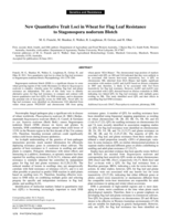 New quantitative trait loci in wheat for flag leaf resistance to Stagonospora nodorum blotch