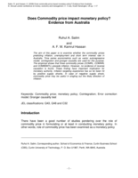 Does commodity price impact monetary policy? Evidence from Australia