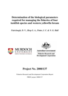 Determination of the biological parameters required for managing the fisheries of four tuskfish species and western yellowfin bream