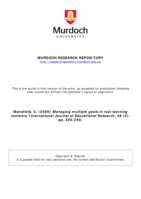 Managing multiple goals in real learning contexts