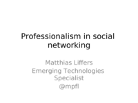 Professionalism in social networking