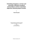Evaluating emergence, survival, and assembly of Banksia woodland communities to achieve restoration objectives following topsoil transfer