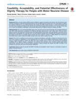 Feasibility, acceptability, and potential effectiveness of dignity therapy for people with motor neurone disease