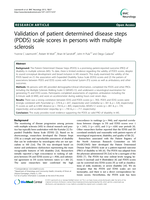 Validation of patient determined disease steps (PDDS) scale scores in persons with multiple sclerosis