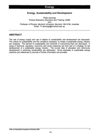 Energy, sustainability and development