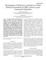 Development of immersive learning in a Virtual Reality Environment (ILVRE) system to assist construction education