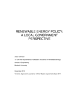 Renewable energy policy: A local government perspective