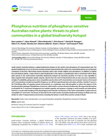 Phosphorus nutrition of phosphorus-sensitive Australian native plants: threats to plant communities in a global biodiversity hotspot