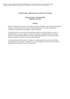 Critical friends: Reflections on peer review of teaching