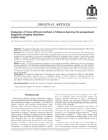 Evaluation of three different methods of distance learning for postgraduate diagnostic imaging education: A pilot study