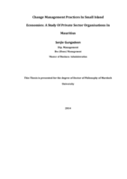 Change management practices in small island economies: A study of private sector organisations in Mauitius
