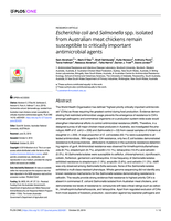 Escherichia coli and Salmonella spp. isolated from Australian meat chickens remain susceptible to critically important antimicrobial agents